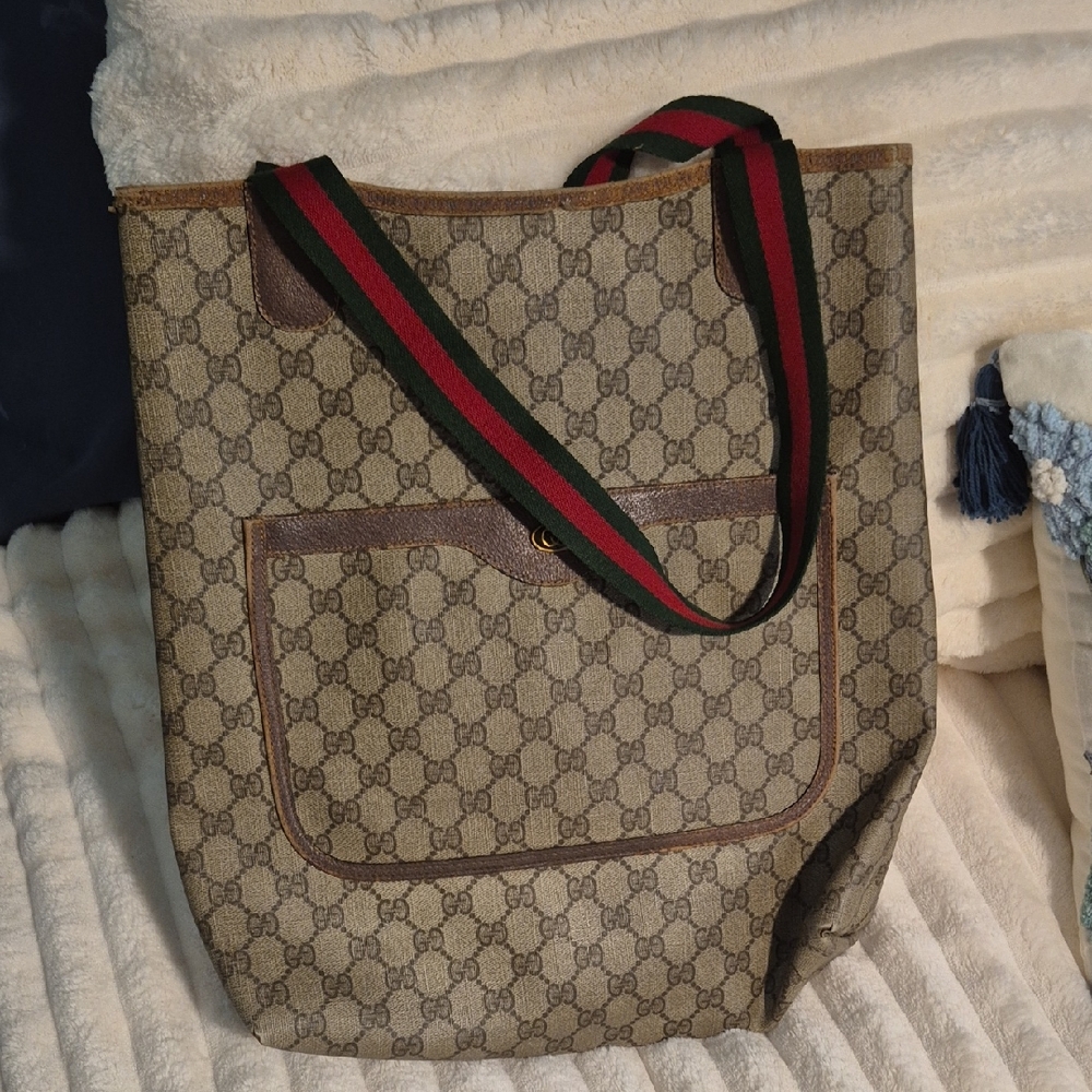 Gucci Beige and Brown Monogram Tote